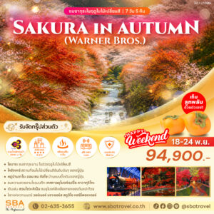 JAPAN : SAKURA IN AUTUMN (WARNER BROS.) 7D/5N (18-24 Nov'26)
